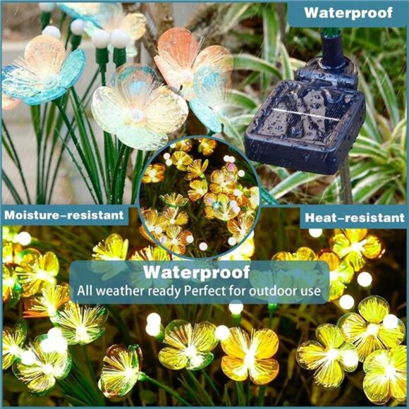 Solar Swaying Garden Lights – Upgraded Flower & Firefly Lights with Larger Solar - Picture 4 of 7
